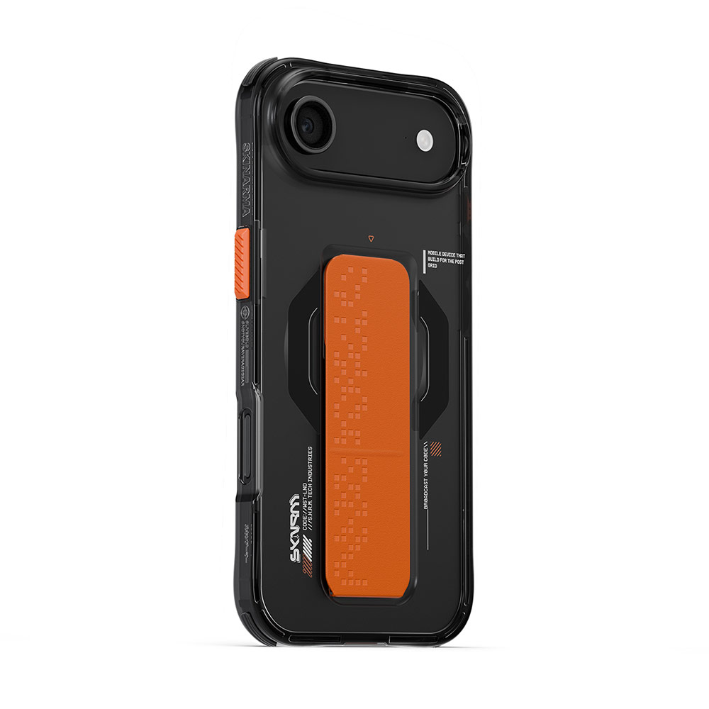 Picture of Apple iPhone Air 6.5 Case | Skinarma Haxa Magcharge Grip Stand Droop Protection Case for iPhone Air 6.5 (Graphite)