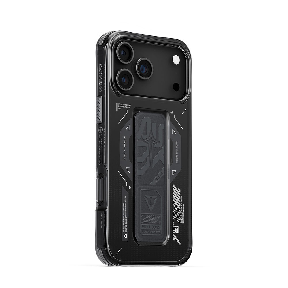 Picture of Apple iPhone 17 Pro Max 6.9 Case | Skinarma Phantom Magcharge Grip Stand Droop Protection Case for iPhone 17 Pro Max 6.9 (Black)