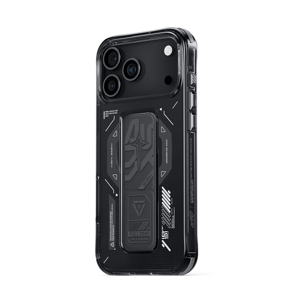 Picture of Apple iPhone 17 Pro Max 6.9 Case | Skinarma Phantom Magcharge Grip Stand Droop Protection Case for iPhone 17 Pro Max 6.9 (Black)