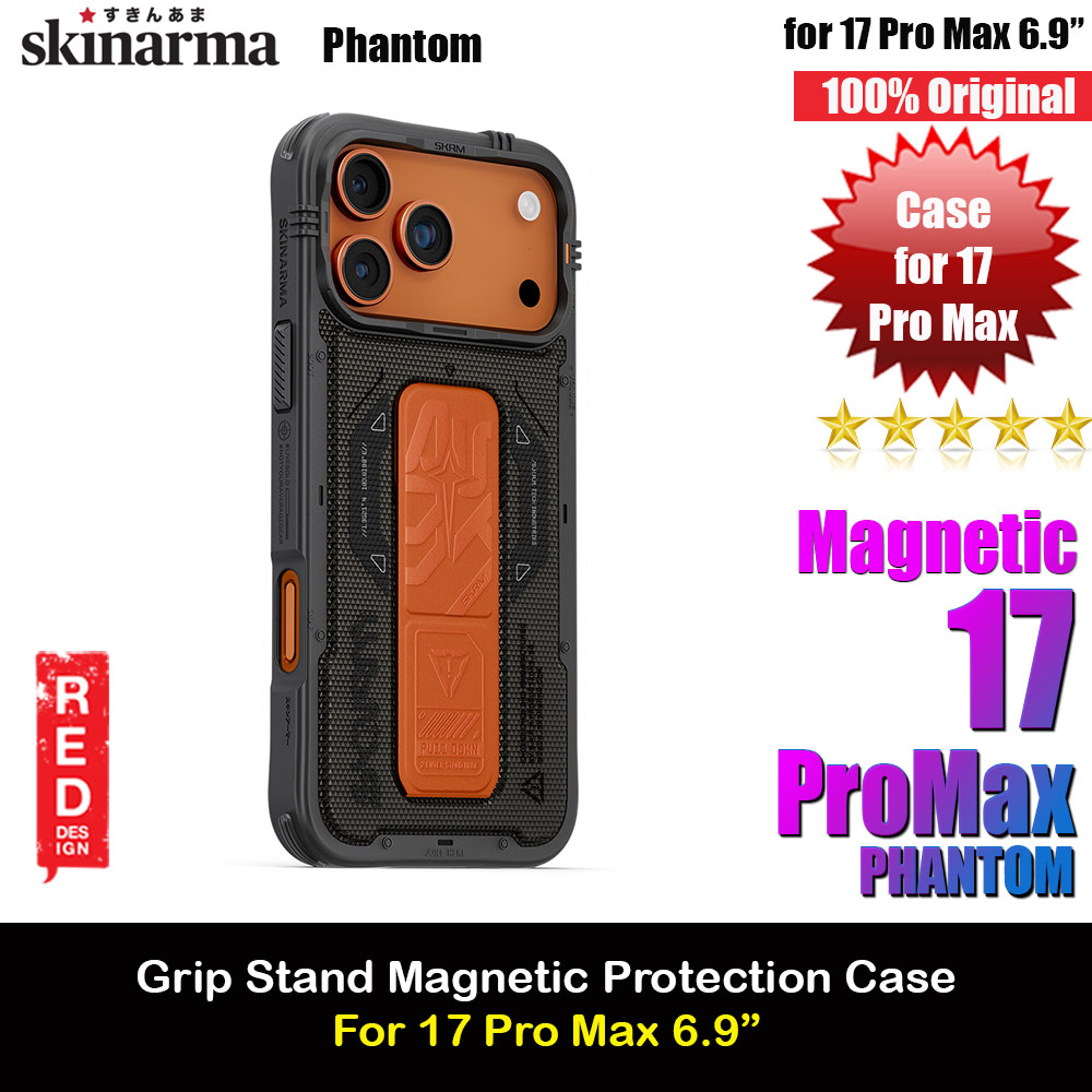 Picture of Apple iPhone 17 Pro Max 6.9 Case | Skinarma Phantom Magcharge Grip Stand Droop Protection Case for iPhone 17 Pro Max 6.9 (Olive)