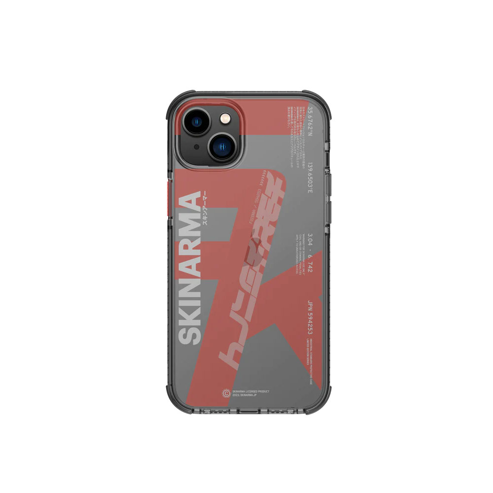 Picture of Apple iPhone 14 Plus 6.7 Case | Skinarma Raku Hybrid Waveline Impact Bumper with Enhanced 4 Corners Drop Protection Case for iPhone 14 Plus 6.7 (Orange)