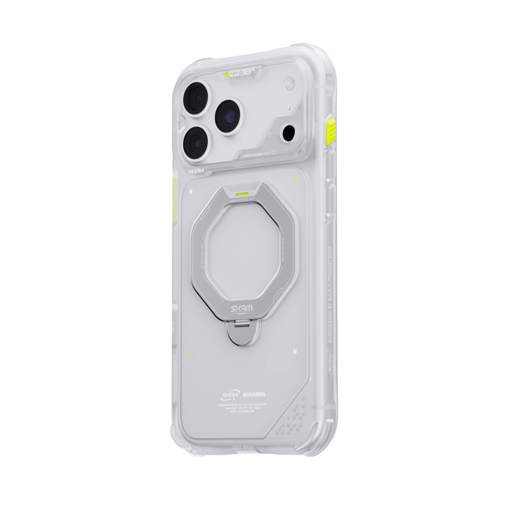 Picture of Apple iPhone 18 Pro Case | Skinarma Saturn Magnetic Charge 360° Rotatable Kickstand Drop Protection Case with Camera Control Button for iPhone 18 Pro 6.3 - Frost