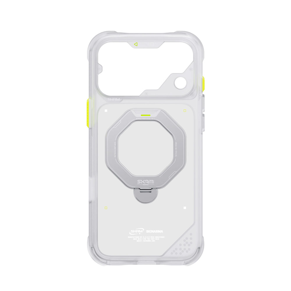Picture of Apple iPhone 18 Pro Case | Skinarma Saturn Magnetic Charge 360° Rotatable Kickstand Drop Protection Case with Camera Control Button for iPhone 18 Pro 6.3 - Frost