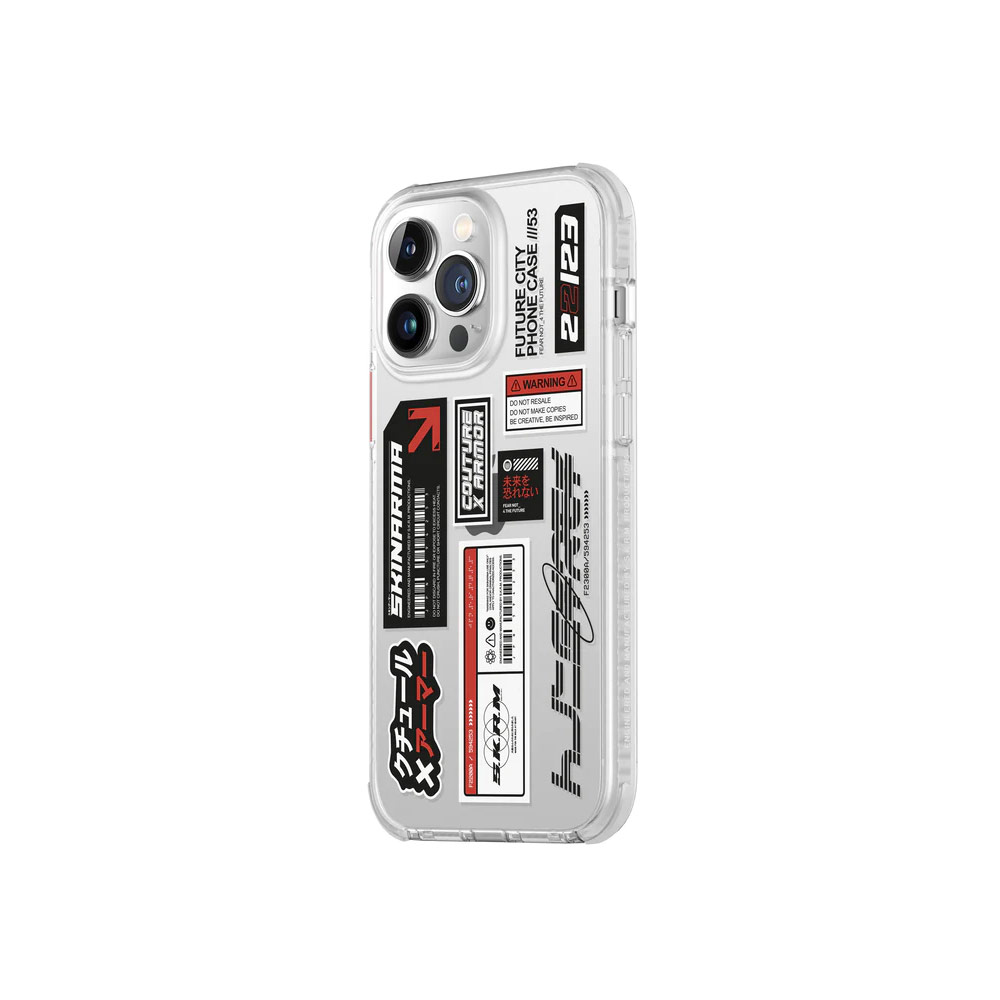 Picture of Apple iPhone 14 Pro 6.1 Case | Skinarma Taito Hybrid Waveline Impact Bumper with Enhanced 4 Corners Drop Protection Case for iPhone 14 Pro 6.1 (Clear)