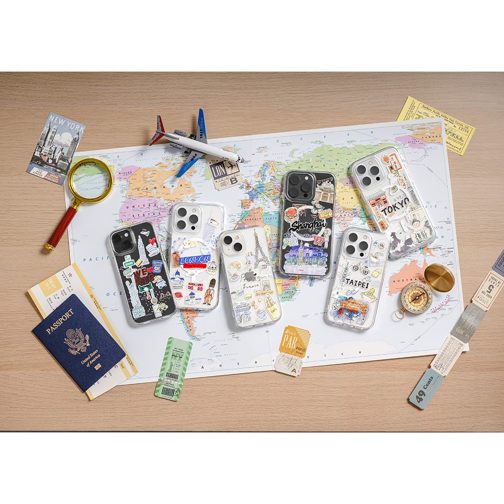 Picture of Apple iPhone 15 Pro 6.1 Case | Switcheasy Travel City Double In Mold Decoration Fashionable Magsafe Compatible Case for Apple iPhone 15 Pro 6.1 (London)