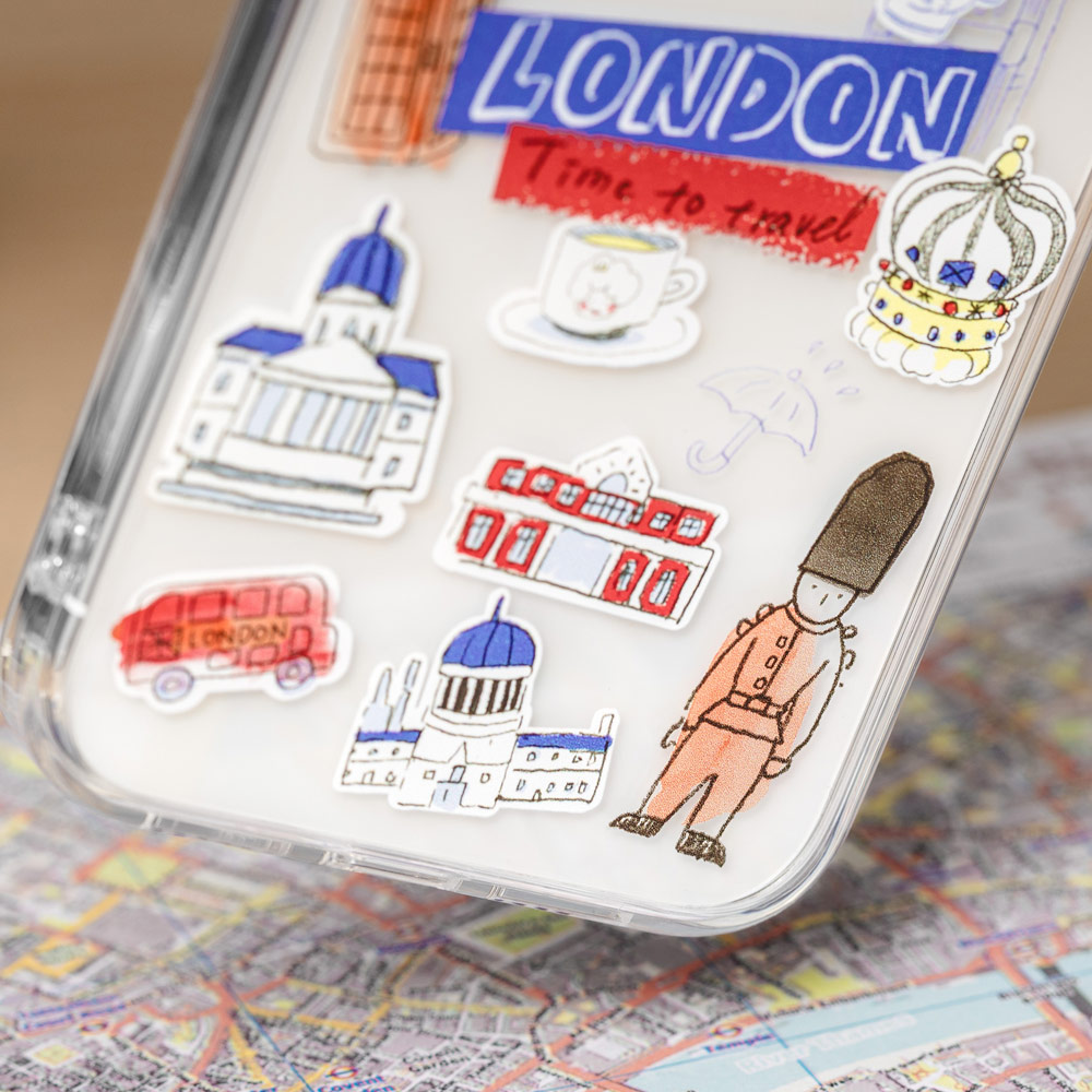 Picture of Apple iPhone 15 Pro 6.1 Case | Switcheasy Travel City Double In Mold Decoration Fashionable Magsafe Compatible Case for Apple iPhone 15 Pro 6.1 (London)