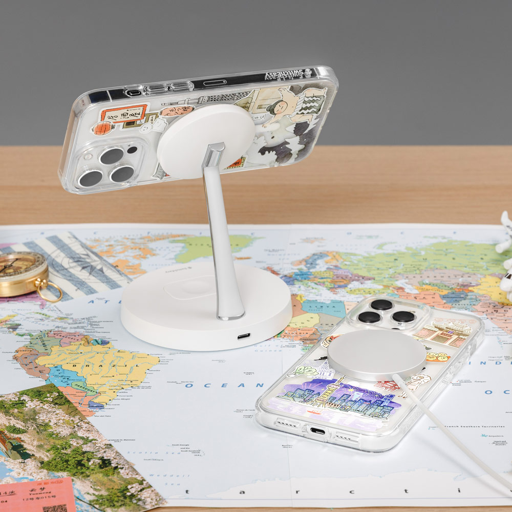 Picture of Apple iPhone 15 Pro 6.1 Case | Switcheasy Travel City Double In Mold Decoration Fashionable Magsafe Compatible Case for Apple iPhone 15 Pro 6.1 (London)