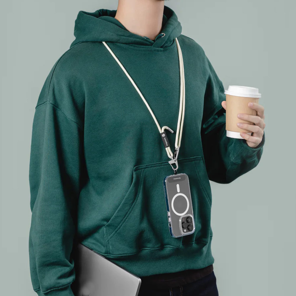 Picture of Switcheasy Easy Strap Crossbody Lanyard Shoulder Holder Card Link Adjustable Strap for any closed-bottom phone case (Gray)