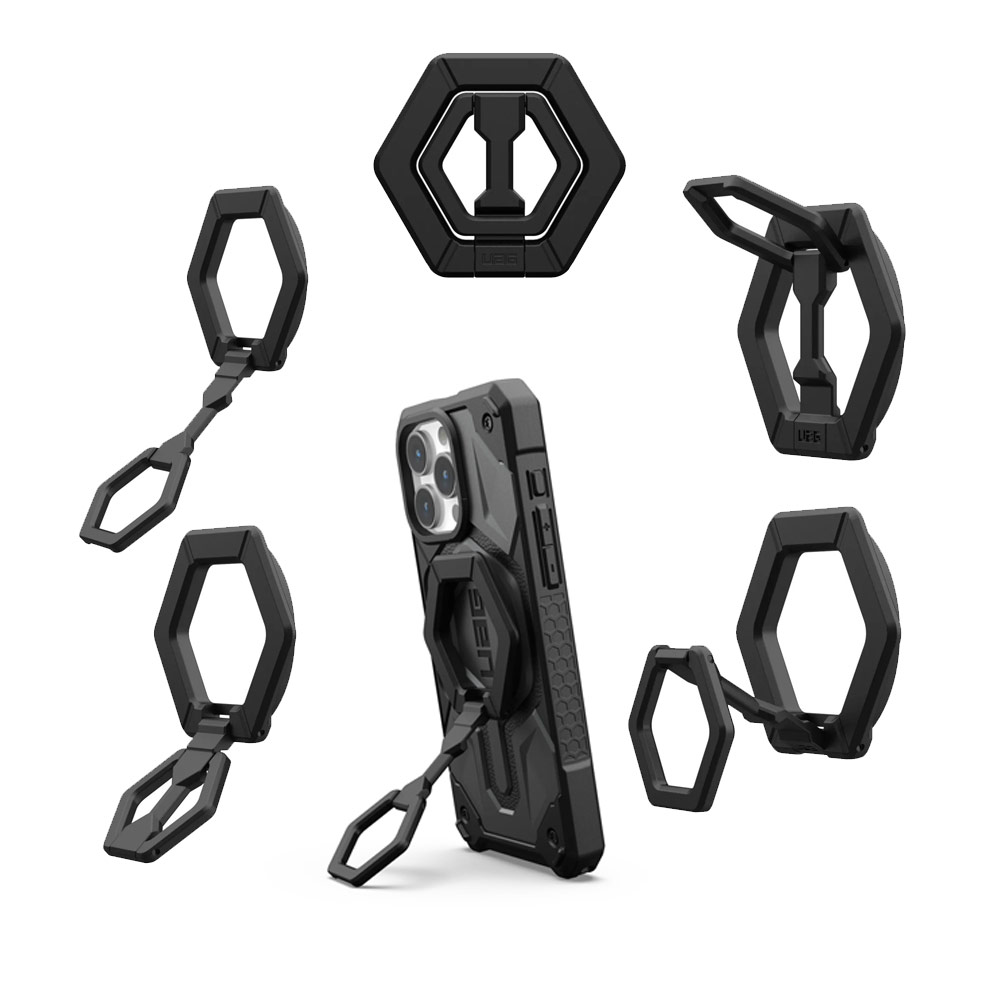 Picture of UAG Magnetic Ring Stand Holder Phone Grip and Kickstand Stand Compatible with Magsafe (Black Black)