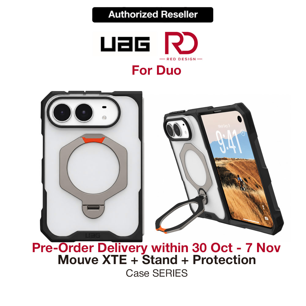 UAG Mouve XTE Rotatable Metal Kickstand Magnetic Drop Protection Case for iPhone Duo - Ice