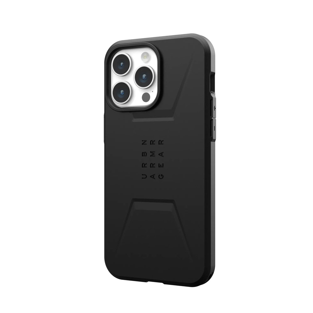 Picture of Apple iPhone 15 Pro Max 6.7 Case | UAG Civilian Magsafe Drop Proof Shock Absorbing Drop Protection Case Case for iPhone 15 Pro Max 6.7 (Black)