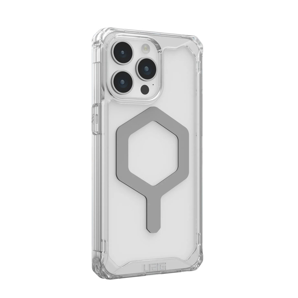 Picture of Apple iPhone 15 Pro 6.1 Case | UAG Plyo Magsafe Compatible Drop Proof Shock Impact Resistant Transparent Clear Case for iPhone 15 Pro 6.1 (Ice Silver)