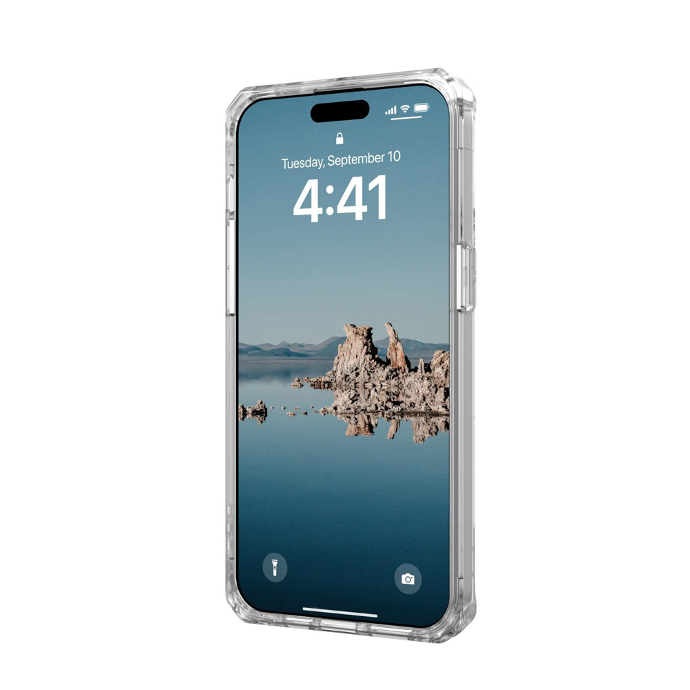 Picture of Apple iPhone 15 Pro 6.1 Case | UAG Plyo Magsafe Compatible Drop Proof Shock Impact Resistant Transparent Clear Case for iPhone 15 Pro 6.1 (Ice Silver)