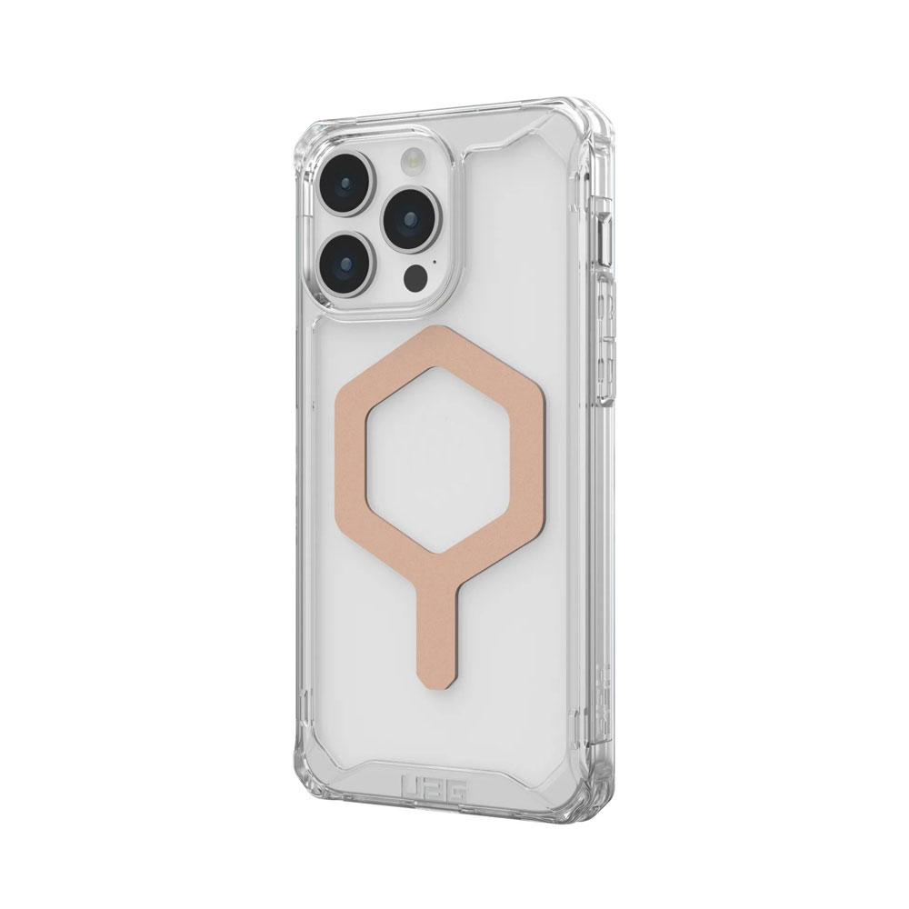 Picture of Apple iPhone 15 Pro 6.1 Case | UAG Plyo Magsafe Compatible Drop Proof Shock Impact Resistant Transparent Clear Case for iPhone 15 Pro 6.1 (Ice Rose Gold)