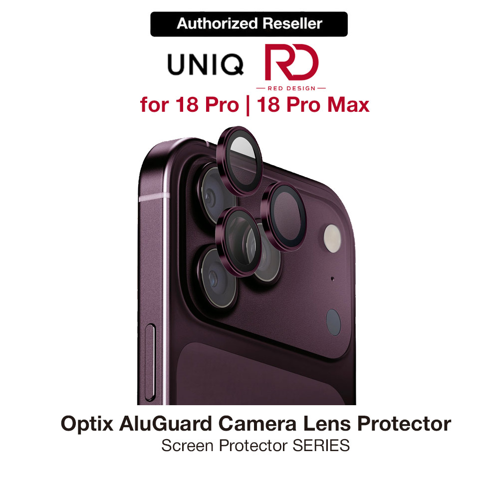 Picture of Uniq Optix AluGuard Camera Aluminum Frame Anti Reflection HD Clarity Camera Lens Protector for iPhone 18 Pro iPhone 18 Pro Max - Royal Burgundy Apple iPhone 18 Pro- Apple iPhone 18 Pro Cases, Apple iPhone 18 Pro Covers, iPad Cases and a wide selection of Apple iPhone 18 Pro Accessories in Malaysia, Sabah, Sarawak and Singapore 