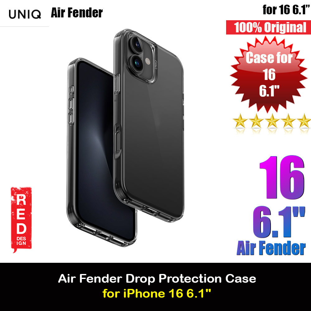 Picture of Apple iPhone 16 6.1 Case | Uniq Air Fender Slim Ultra Light Flex Soft Drop Protection Case for iPhone 16 6.1 (Grey Tinted)