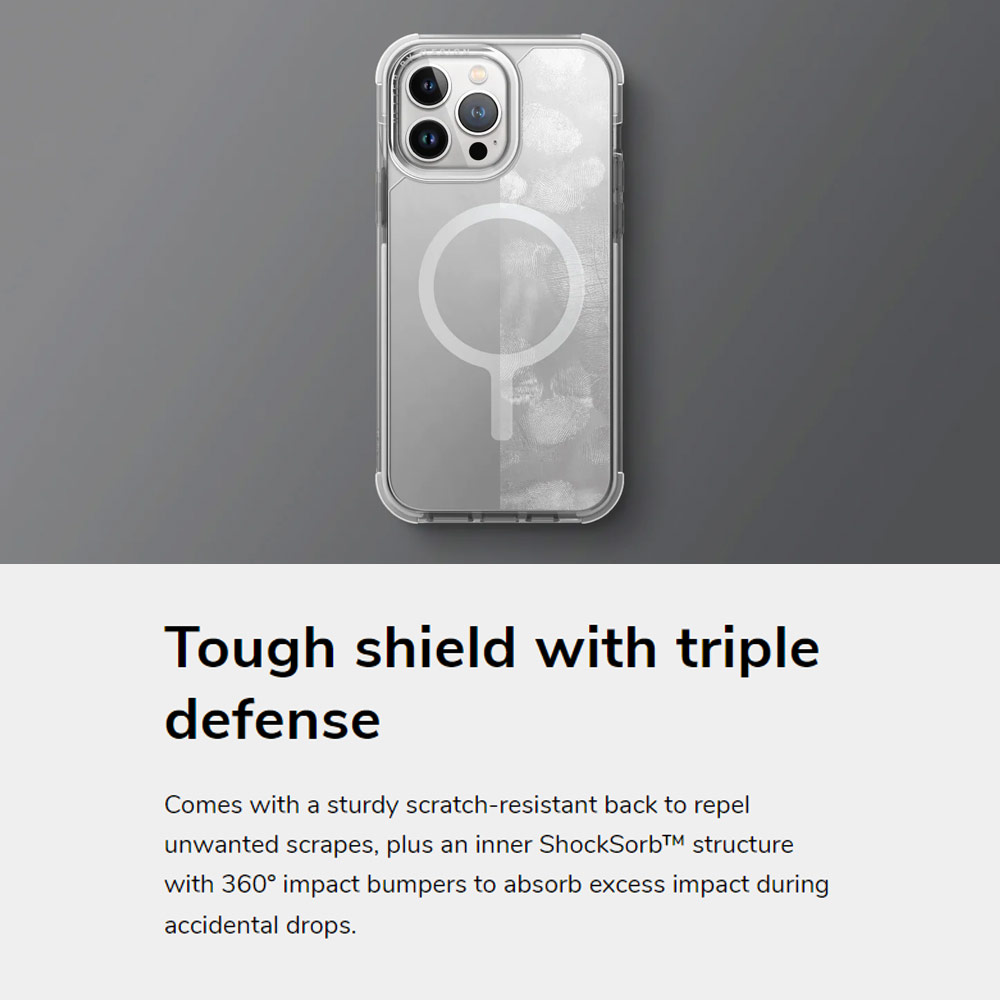 Picture of Apple iPhone 15 Pro 6.1 Case | Uniq Magclick Combat Hybrid Ultra Tough Drop Protection Magnetic Charge Compatible Case for iPhone 15 Pro 6.1 (White)