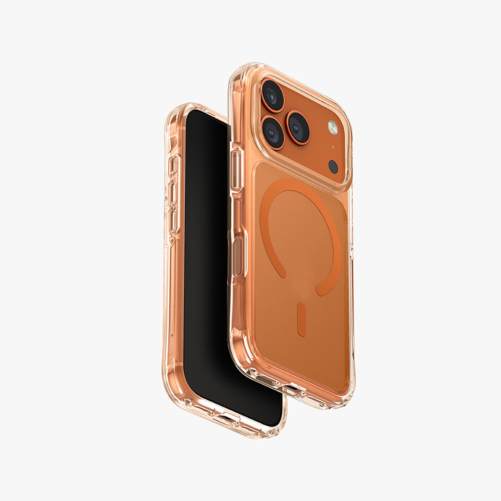 Picture of Apple iPhone 17 Pro 6.3 Case | Uniq LifePro Xtreme Hybrid Magclick Slim Thin Anti Finger Print Transparent Drop Protection Case for iPhone 17 Pro 6.3 (Frosted Clear Orange)