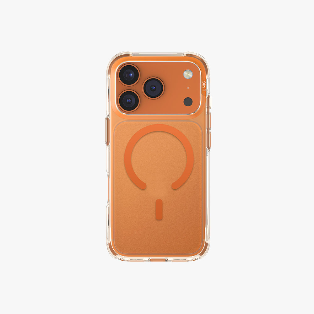 Picture of Apple iPhone 17 Pro 6.3 Case | Uniq LifePro Xtreme Hybrid Magclick Slim Thin Anti Finger Print Transparent Drop Protection Case for iPhone 17 Pro 6.3 (Frosted Clear Orange)