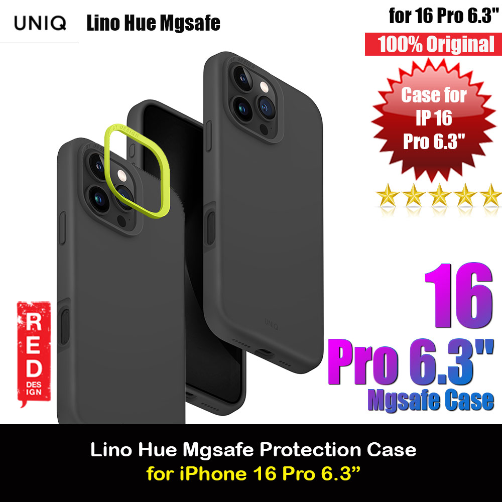 Picture of Apple iPhone 16 Pro 6.3 Case | Uniq Lino Hue Soft Feel Magnetic Mgsafe Drop Protection Case for iPhone 16 Pro 6.3 (Gray)