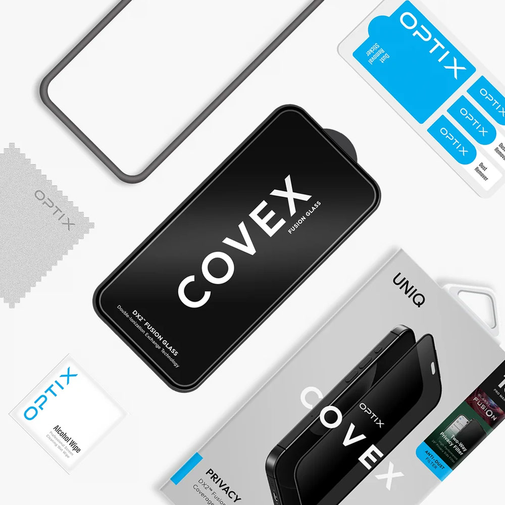 Picture of Apple iPhone 18 Pro Screen Protector | Uniq Optix Covex Privacy Tempered Glass Screen Protector for iPhone 18 Pro Max  - 2 Way Privacy