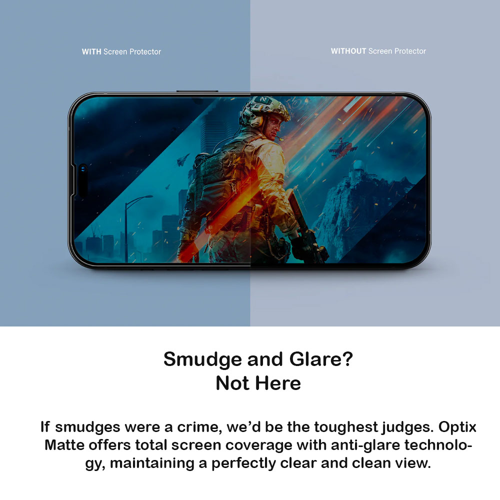 Picture of Apple iPhone 16 Plus 6.7 Screen Protector | Uniq Optix Matte Anti Glare Tempered Glass Screen Protector with Installation Helper Kit for iPhone 16 Plus 6.7 (Matte)