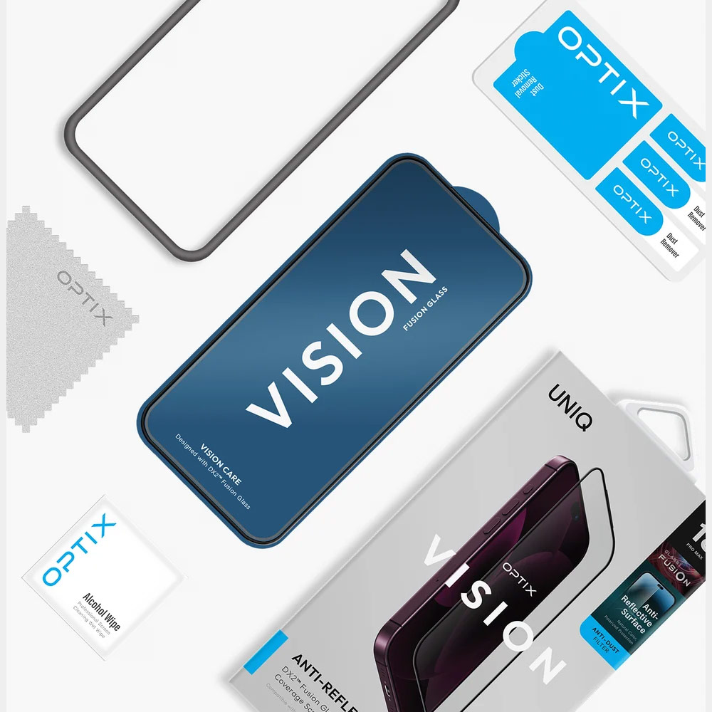 Picture of Apple iPhone 18 Pro Screen Protector | Uniq Optix Vision Anti-Reflective Tempered Glass Screen Protector for iPhone 18 Pro - Anti-Reflective Clear