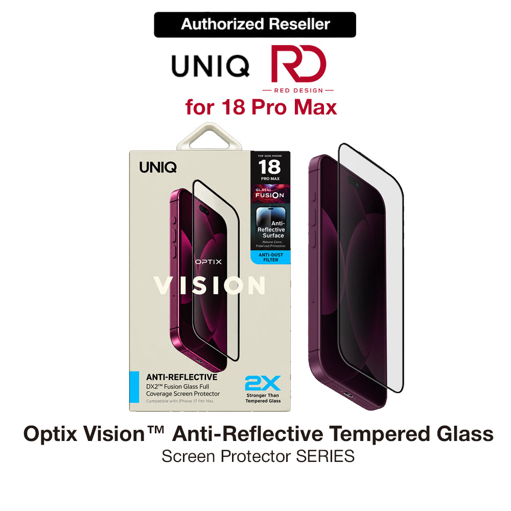 Picture of Uniq Optix Vision Anti-Reflective Tempered Glass Screen Protector for iPhone 18 Pro Max - Anti-Reflective Clear Apple iPhone 18 Pro Max- Apple iPhone 18 Pro Max Cases, Apple iPhone 18 Pro Max Covers, iPad Cases and a wide selection of Apple iPhone 18 Pro Max Accessories in Malaysia, Sabah, Sarawak and Singapore 