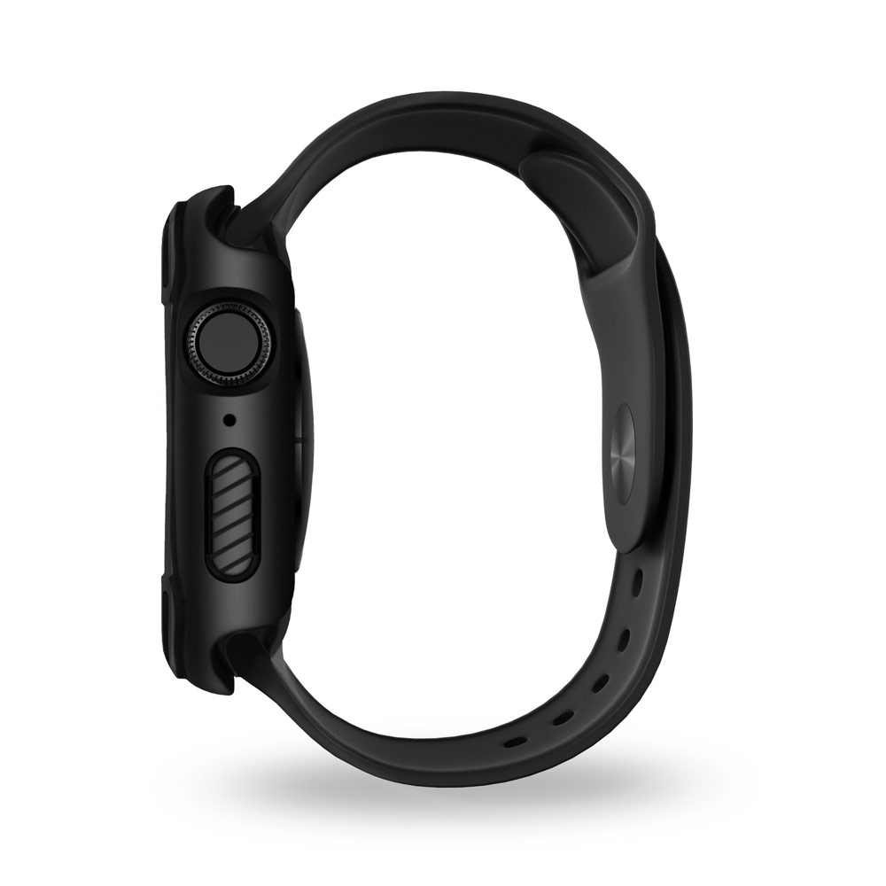 Picture of Apple Watch 44mm Case | Uniq Torres Ultra Tough Hybrid Series Case with High Sensitivity Touch 9H Tempered Glass for Apple Watch 44mm (Black)