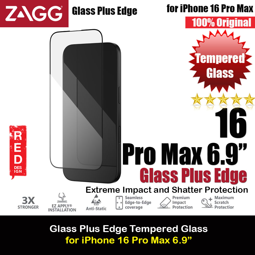 Picture of Zagg Glass Plus Edge Tempered Glass Screen Protector with Easy Installation Tray for iPhone 16 Pro Max 6.9 (Clear) Apple iPhone 16 Pro Max 6.9- Apple iPhone 16 Pro Max 6.9 Cases, Apple iPhone 16 Pro Max 6.9 Covers, iPad Cases and a wide selection of Apple iPhone 16 Pro Max 6.9 Accessories in Malaysia, Sabah, Sarawak and Singapore 
