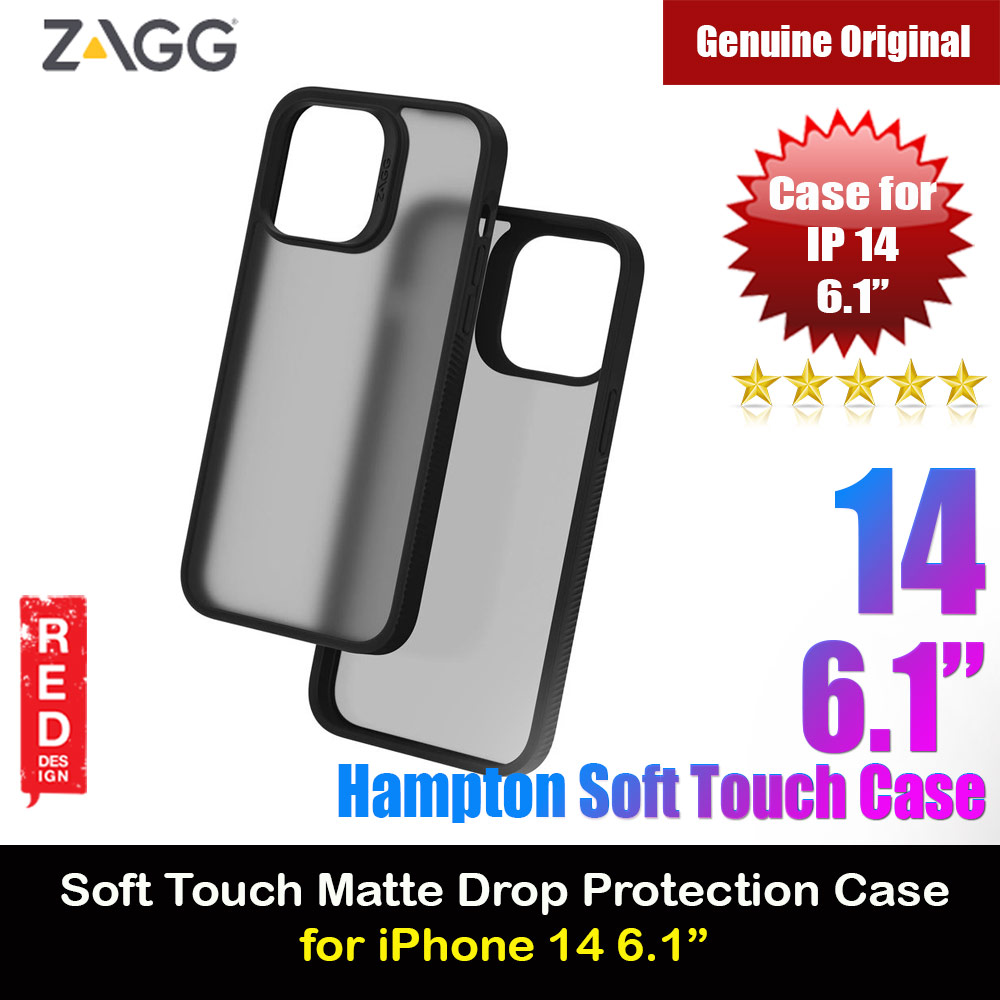 Picture of Zagg Hampton Slim Design Improved Grip Drop Protection Anti Finger Print Case for iPhone 14 6.1 (Matte Black Tint) Apple iPhone 14 6.1- Apple iPhone 14 6.1 Cases, Apple iPhone 14 6.1 Covers, iPad Cases and a wide selection of Apple iPhone 14 6.1 Accessories in Malaysia, Sabah, Sarawak and Singapore 