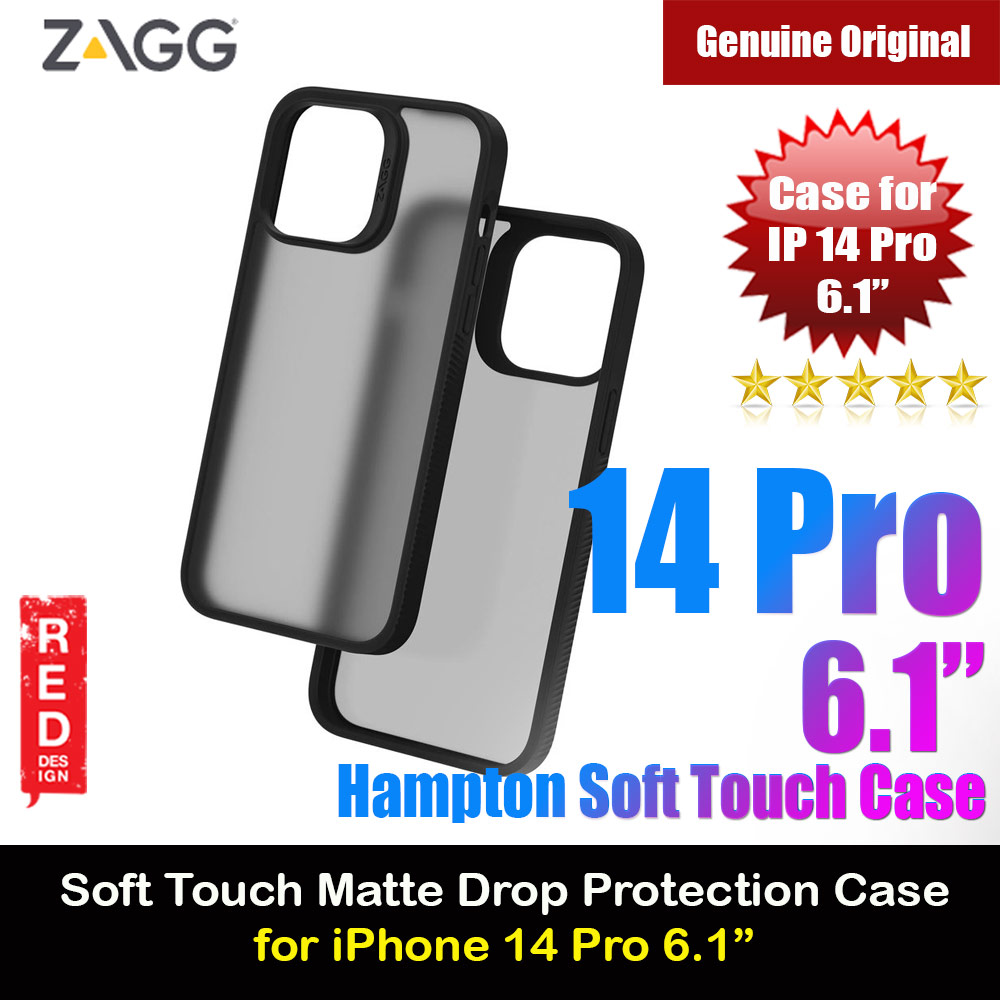 Picture of Zagg Hampton Slim Design Improved Grip Drop Protection Anti Finger Print Case for iPhone 14 Pro 6.1 (Matte Black Tint) Apple iPhone 14 Pro 6.1- Apple iPhone 14 Pro 6.1 Cases, Apple iPhone 14 Pro 6.1 Covers, iPad Cases and a wide selection of Apple iPhone 14 Pro 6.1 Accessories in Malaysia, Sabah, Sarawak and Singapore 
