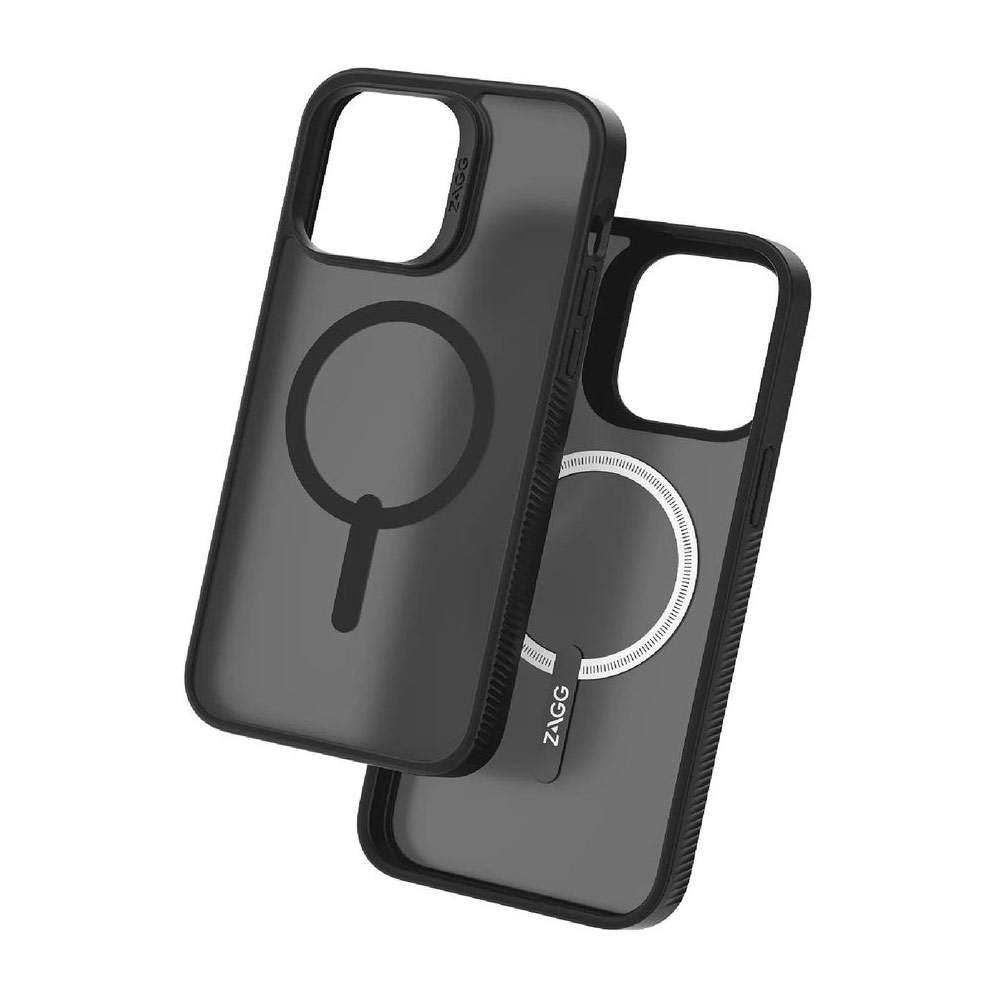Picture of Apple iPhone 14 6.1 Case | Zagg Hampton Snap Slim Design Improved Grip Drop Protection Magsafe Compatible Case for iPhone 14 6.1 (Matte Black Tint)